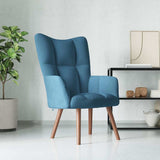 Chaise de relaxation Bleu Velours