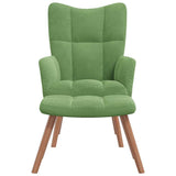 Chaise de relaxation avec repose-pied Vert clair Velours