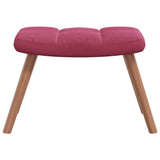Chaise de relaxation avec repose-pied Rouge bordeaux Velours
