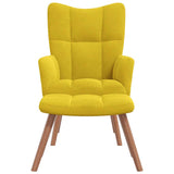 Chaise de relaxation avec repose-pied Jaune moutarde Velours