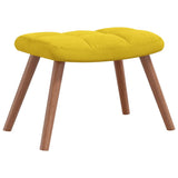 Chaise de relaxation avec repose-pied Jaune moutarde Velours
