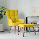 Chaise de relaxation avec repose-pied Jaune moutarde Velours