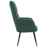 Chaise de relaxation Vert foncé Velours