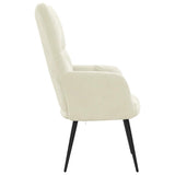 Chaise de relaxation Blanc crème Velours