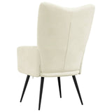 Chaise de relaxation Blanc crème Velours