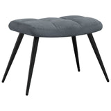 Chaise de relaxation avec tabouret Gris foncé Velours