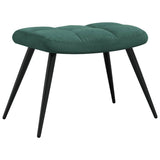 Chaise de relaxation avec tabouret Vert foncé Velours