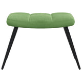Chaise de relaxation avec tabouret Vert clair Velours