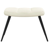 Chaise de relaxation avec tabouret Blanc crème Velours