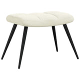 Chaise de relaxation avec tabouret Blanc crème Velours