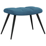 Chaise de relaxation avec tabouret Bleu Velours