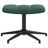 Chaise de relaxation avec tabouret Vert foncé Velours