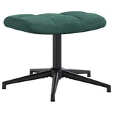 Chaise de relaxation avec tabouret Vert foncé Velours