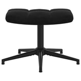 Chaise de relaxation avec tabouret Noir Velours