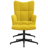Chaise de relaxation avec tabouret Jaune moutarde Velours