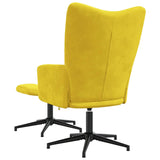 Chaise de relaxation avec tabouret Jaune moutarde Velours