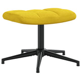 Chaise de relaxation avec tabouret Jaune moutarde Velours