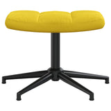 Chaise de relaxation avec tabouret Jaune moutarde Velours