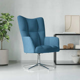 Chaise de relaxation Bleu Velours
