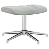 Chaise de relaxation avec tabouret Gris clair Velours