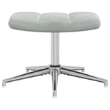 Chaise de relaxation avec tabouret Gris clair Velours