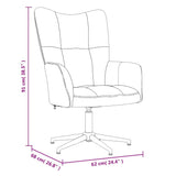 Chaise de relaxation avec tabouret Gris clair Velours