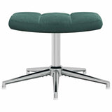 Chaise de relaxation avec tabouret Vert foncé Velours