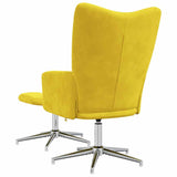 Chaise de relaxation avec tabouret Jaune moutarde Velours