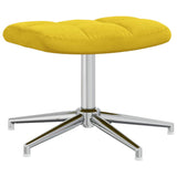 Chaise de relaxation avec tabouret Jaune moutarde Velours