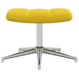 Chaise de relaxation avec tabouret Jaune moutarde Velours