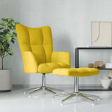 Chaise de relaxation avec tabouret Jaune moutarde Velours