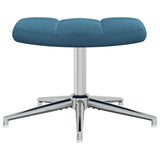 Chaise de relaxation avec tabouret Bleu Velours