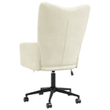 Chaise de relaxation Blanc crème Velours