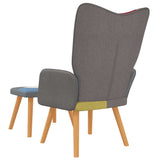 Chaise de relaxation avec repose-pied Patchwork Tissu