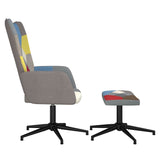 Chaise de relaxation avec repose-pied Patchwork Tissu