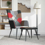 Chaise de relaxation avec tabouret Patchwork Tissu