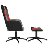 Chaise de relaxation avec tabouret Patchwork Tissu