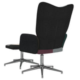 Chaise de relaxation avec tabouret Patchwork Tissu