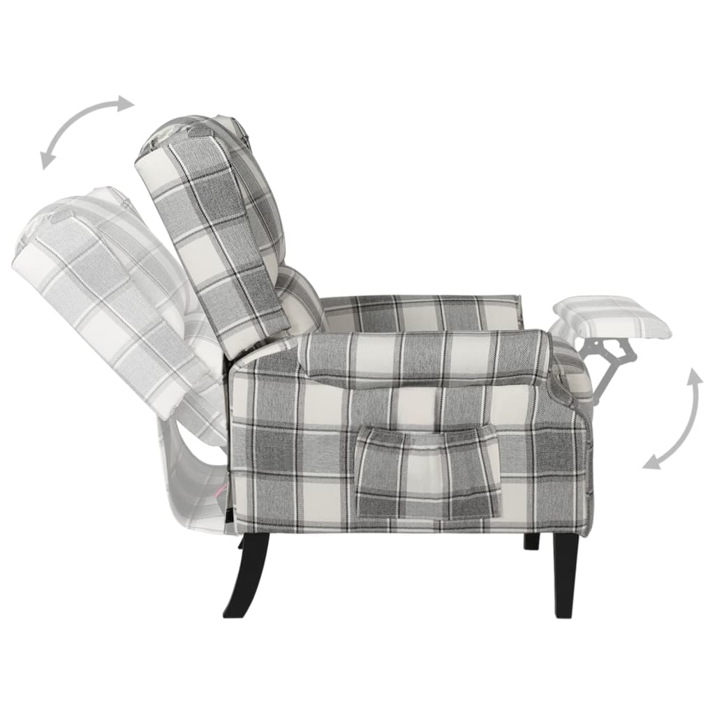 Fauteuil inclinable Gris blanc Tissu