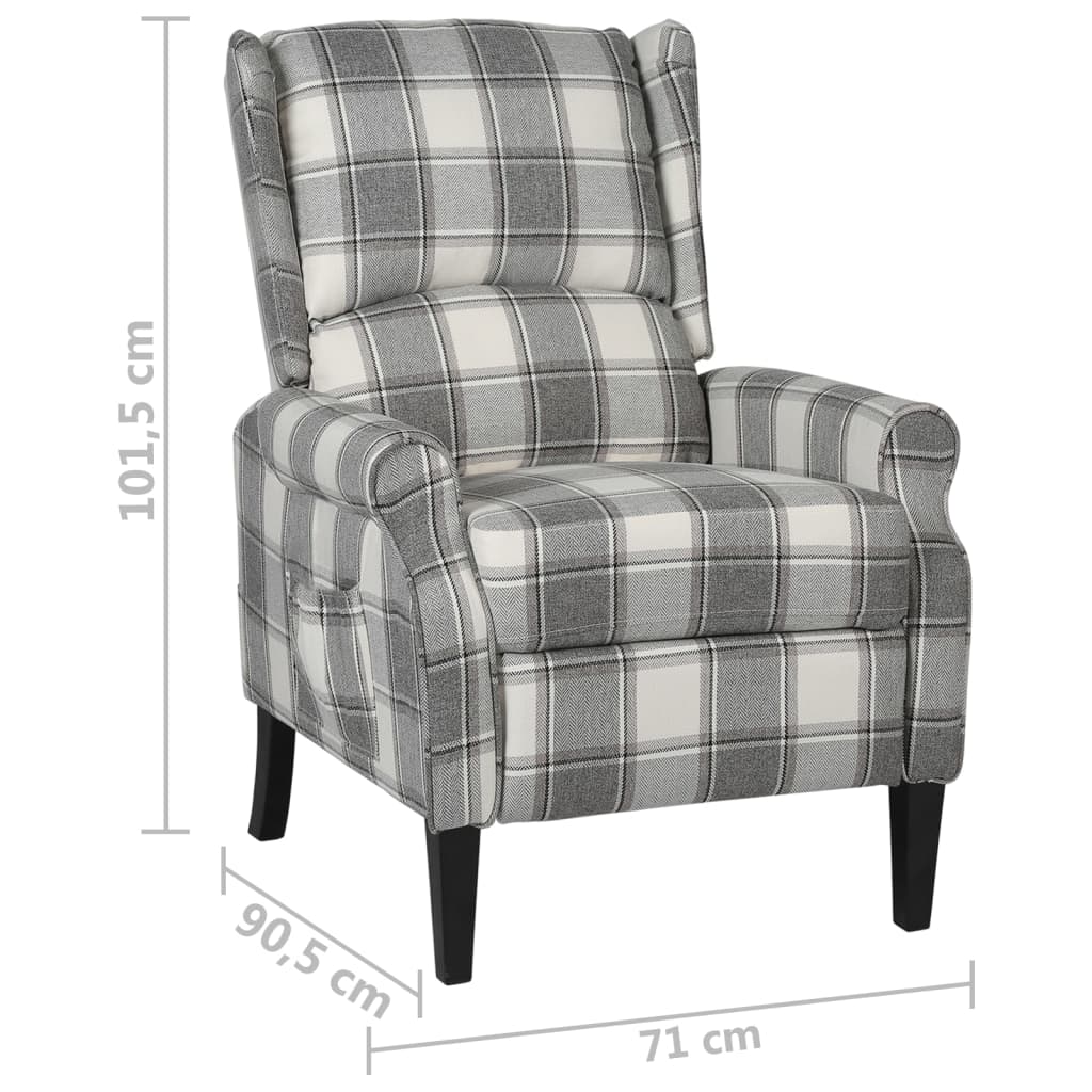 Fauteuil inclinable Gris blanc Tissu