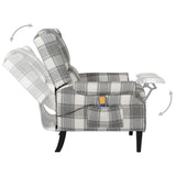 Fauteuil de massage inclinable gris blanc tissu