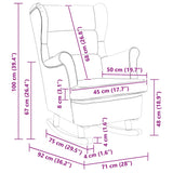 Fauteuil à bascule à oreilles en velours rose bois massif