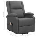 Fauteuil de massage inclinable Gris foncé Tissu