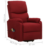 Fauteuil de massage Rouge bordeaux Tissu