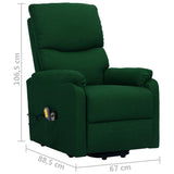 Fauteuil de massage Vert foncé Tissu