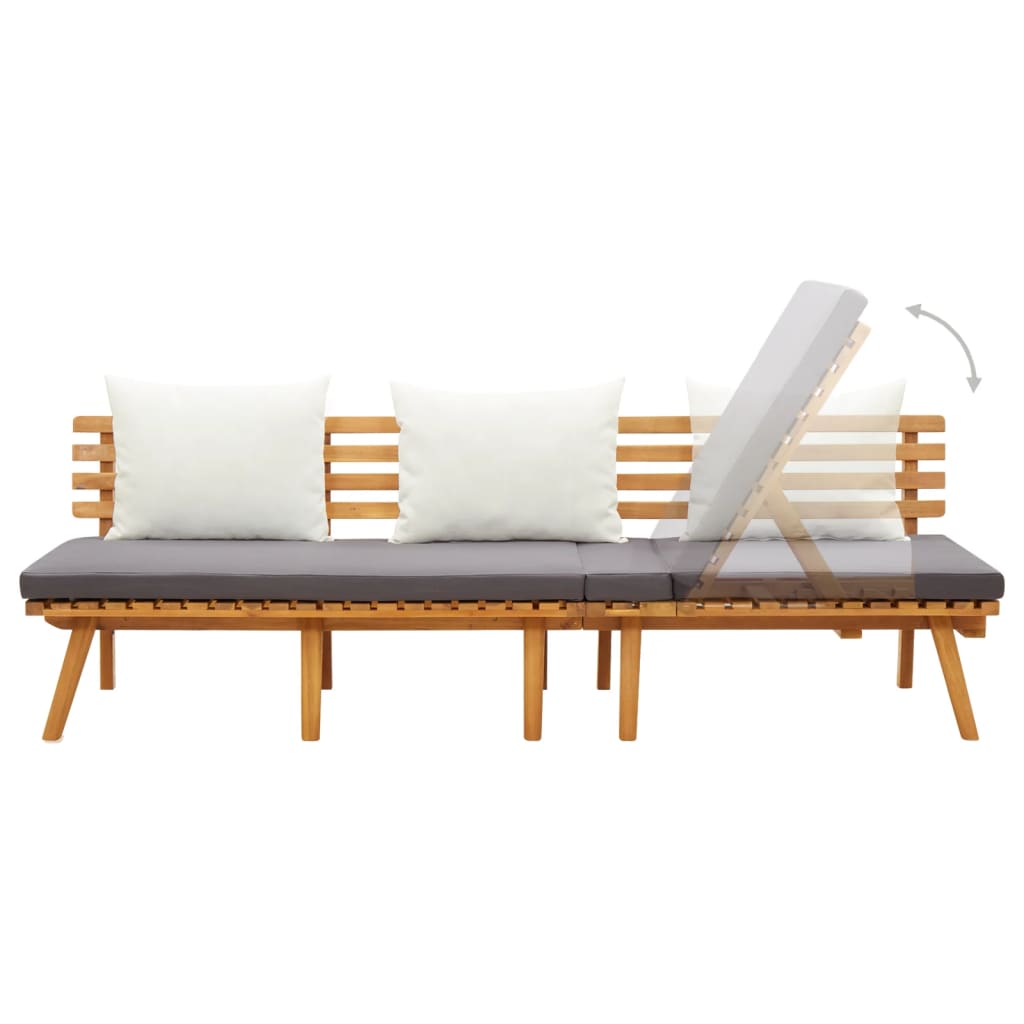 Lit de repos de jardin 200x65 cm Bois d'acacia solide