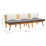 Lit de repos de jardin 200x65 cm Bois d'acacia solide