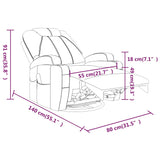 Fauteuil à bascule de massage Anthracite Similicuir