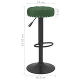Tabourets de bar lot de 2 vert foncé velours
