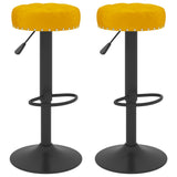 Tabourets de bar lot de 2 jaune moutarde velours